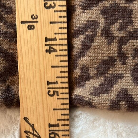 Portolano Wool Angora Blend Snood Scarf Brown Animal Print - Picture 14 of 14